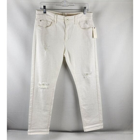 Pilcro & The Letterpress Jeans Womens 30x29 White Distressed Slim Boyfriend NWT - Picture 1 of 14